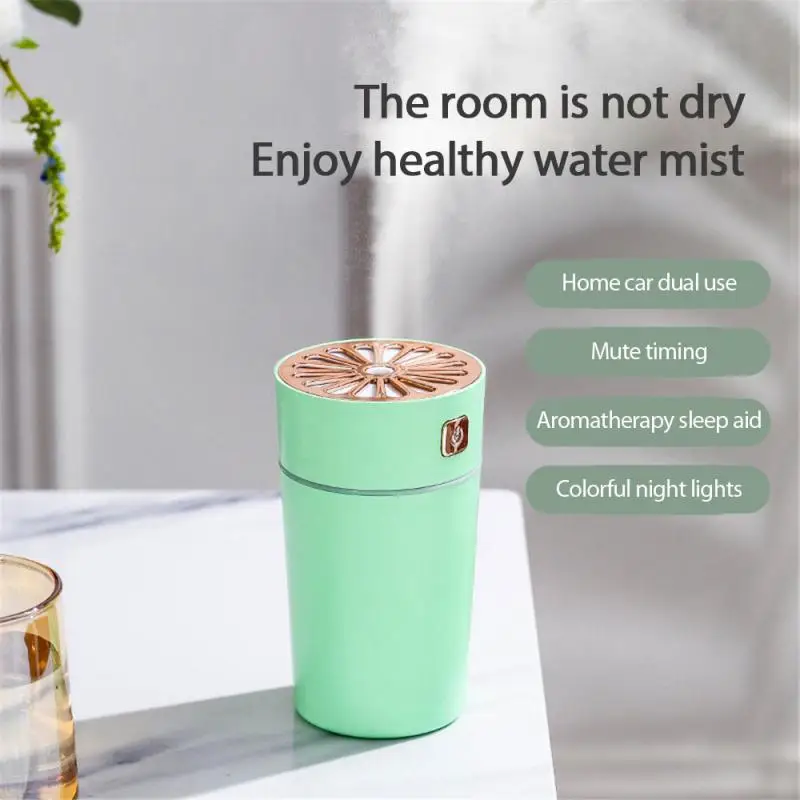 Портативный 280ml увлажнитель USB Радужная чашка яркий распылитель прохладный туман