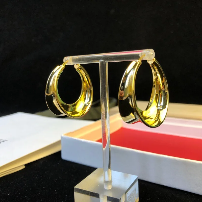 Лидер продаж Модные вечерние ювелирные изделия золотые серьги известная марка