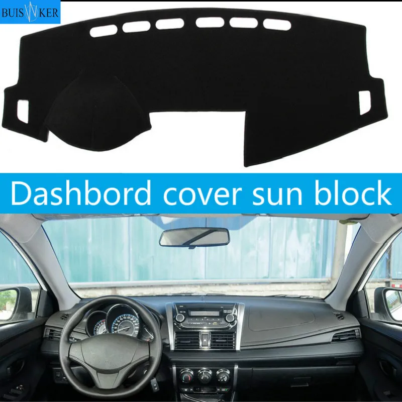 

Dashboard Cover Sun Shade Non-slip Dash Mat Pad Carpet Car Stickers Interior Accessories For Toyota vios 2014 2015 2016 2017