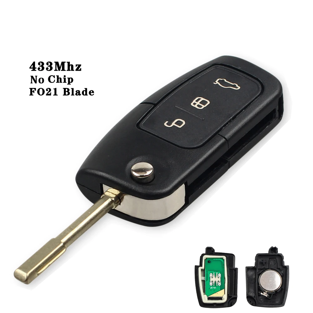 

Раскладной пульт дистанционного управления KEYYOU с чипом 433 МГц 4D63/4D60 для автомобильного ключа Ford Focus 3 2 Mondeo Fiesta чехол для ключа 3 кнопки 80/40 бит