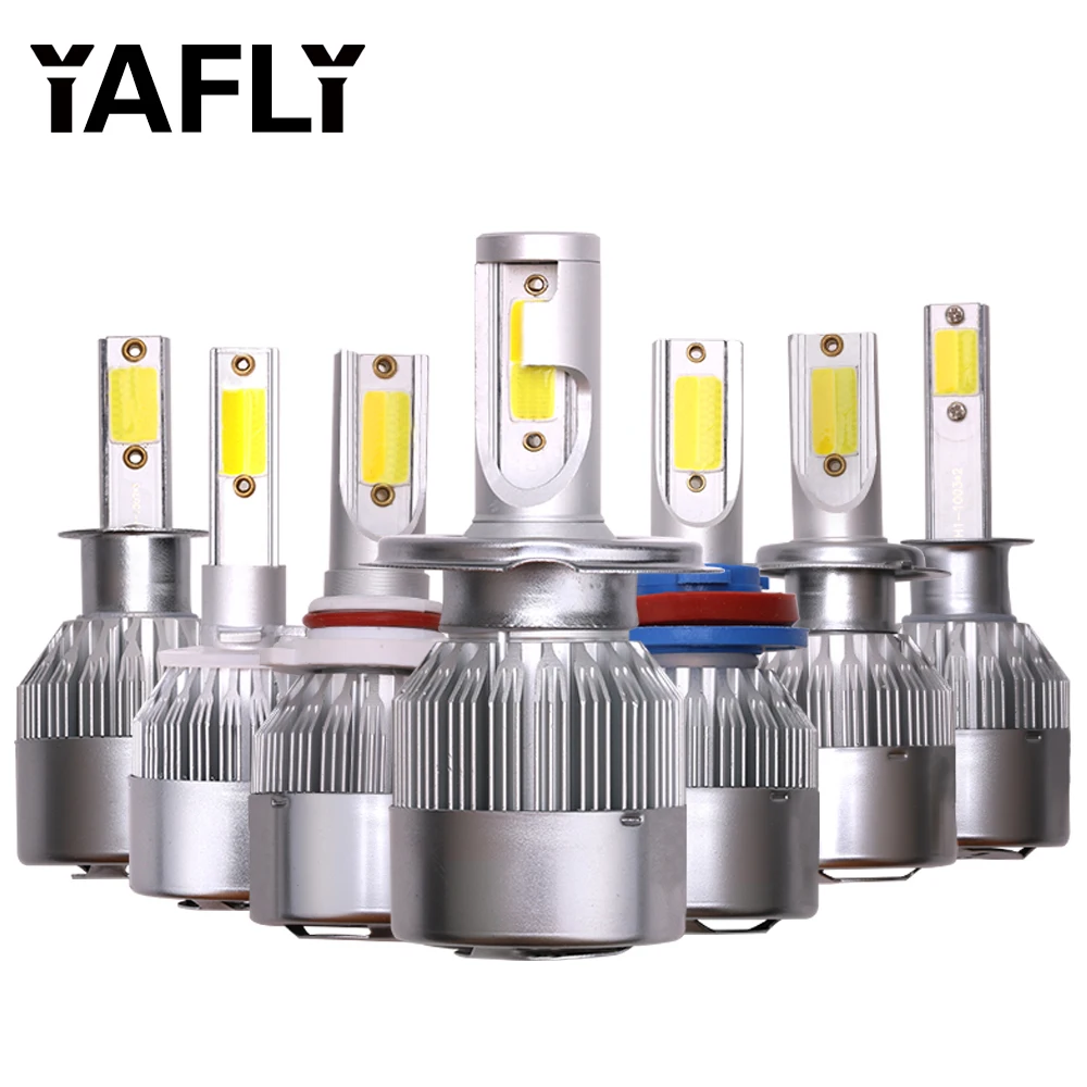 YAFLY H4 светодиодный H7 H11 H8 HB4 H1 H3 9005 HB3 Авто C6 автомобилей головной светильник лампы