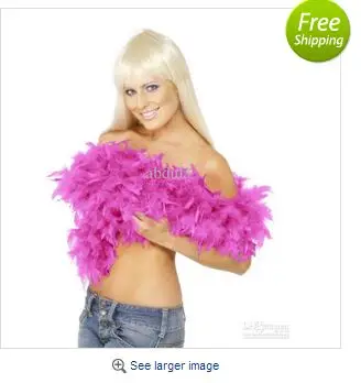 Дешевые перо Boas 2 м Боа Из Перьев Марабу полоса для свадебное шарф много цветов