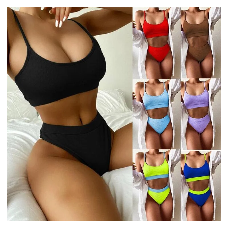 

Новый сексуальный однотонный купальник бикини, женский купальник пуш-ап, комплект бикини, летний купальный костюм, пляжная одежда, купальны...