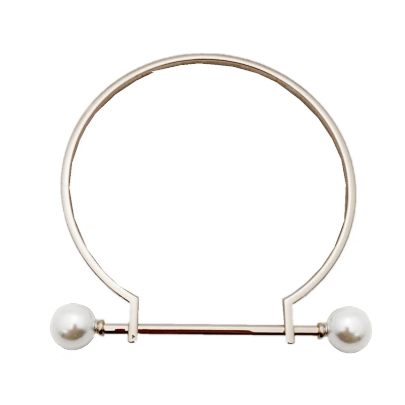 

2019 New Imitate Pearl Metal Bag Handle Replacement for DIY Shoulder Bag Strap Womnen Handbag Making Bag Accessories anse de sac