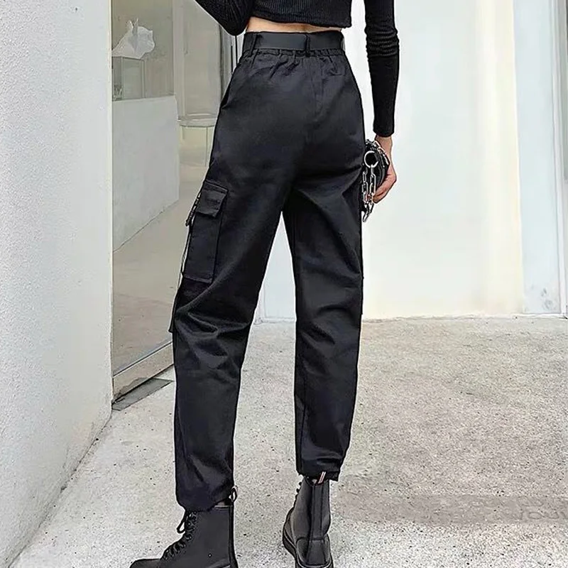 Брюки-карго женские с завышенной талией свободные джоггеры брюки-султанки в