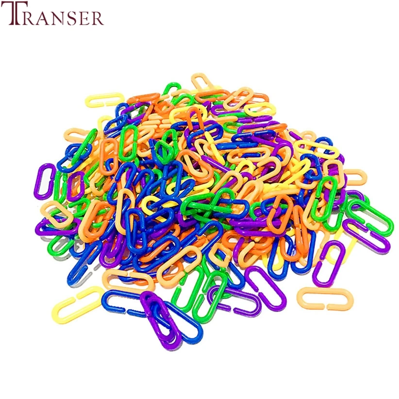 Transer 100 шт. прочный пластиковый подсчет с звеньями DIY игрушки для домашних животных крюк для сахарного планера попугаи птица игрушки части товары для домашних животных 9917