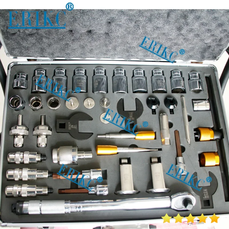 ERIKC New 40pcs Injector Repair disassembly Tool Kits Diesel Fuel Injector Dismantling Equipments For Bosch Denso Delphi Cat