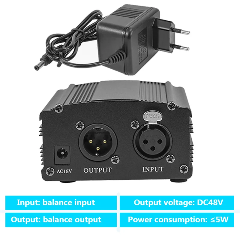 Для фантомного питания Bm 800 микрофон 48 в источник с адаптером XLR аудио кабель для