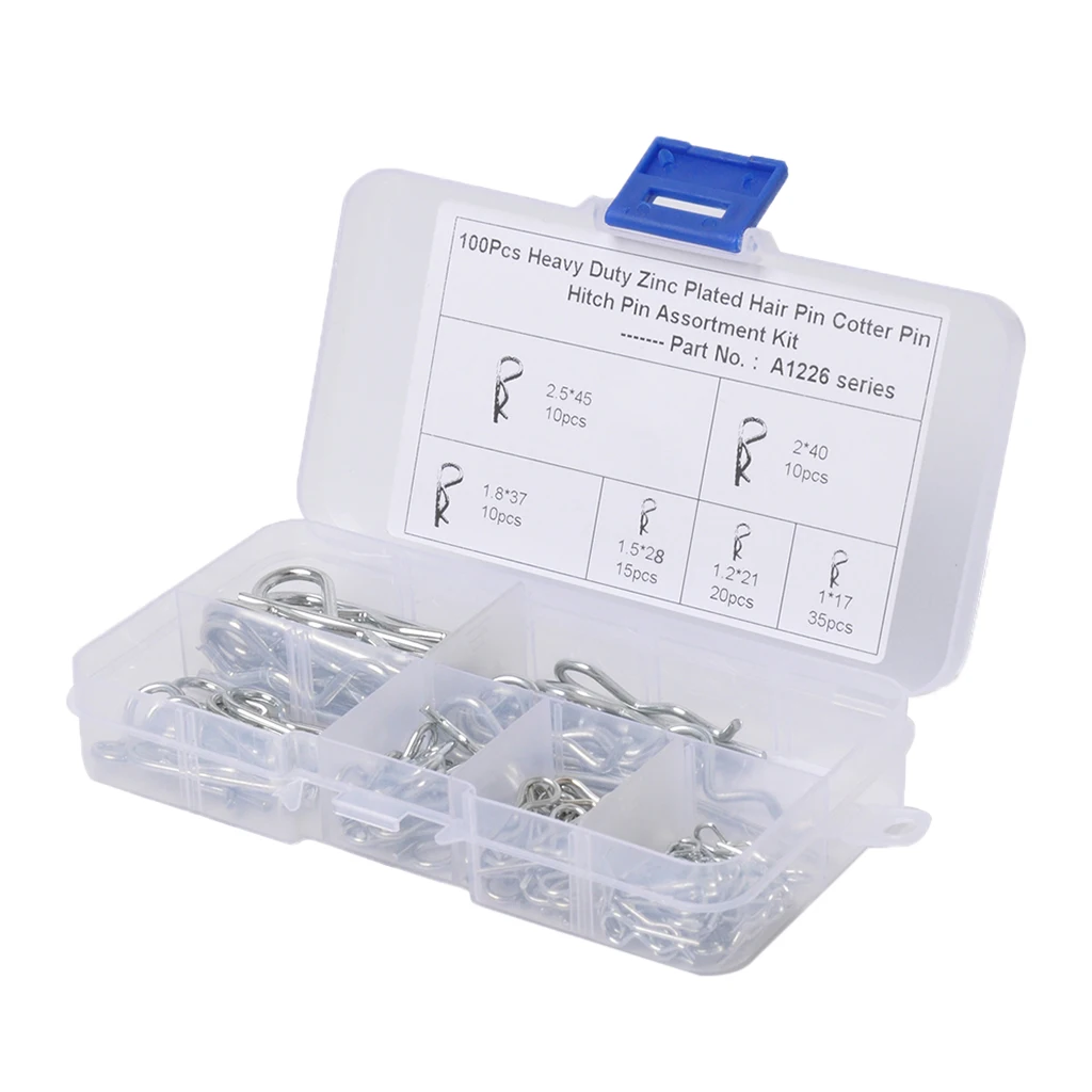 

R Cotter Pin Tractor Pin Clip Assortment Fastener Set 6 Different Sizes