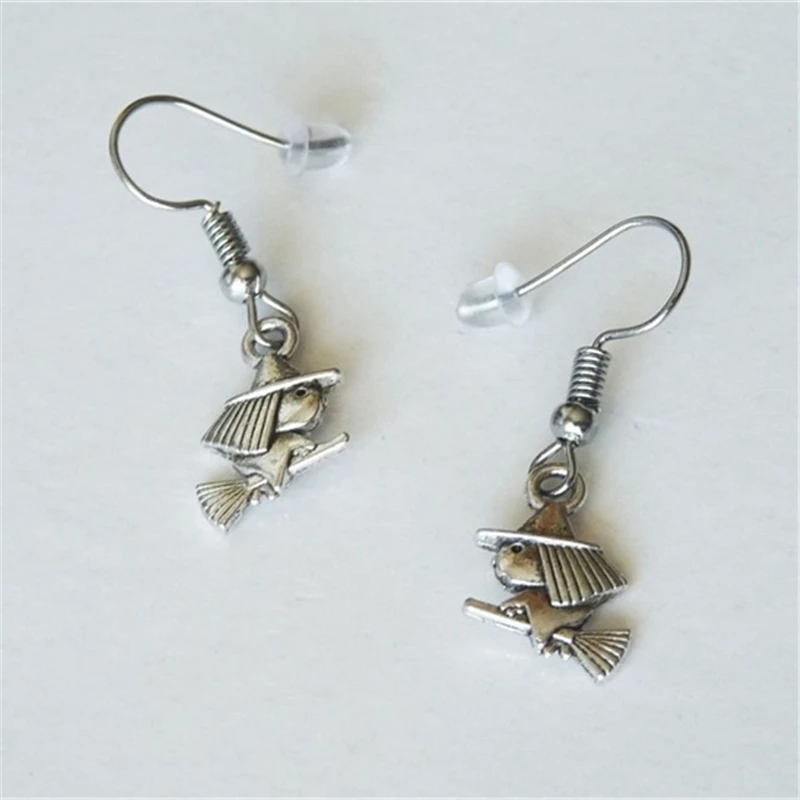 

Witch Earrings, Double Sided Witch Charm Earrings, Hypoallergenic Earrings, Tiny Cartoon Witch Dangle Earrings dropshipping