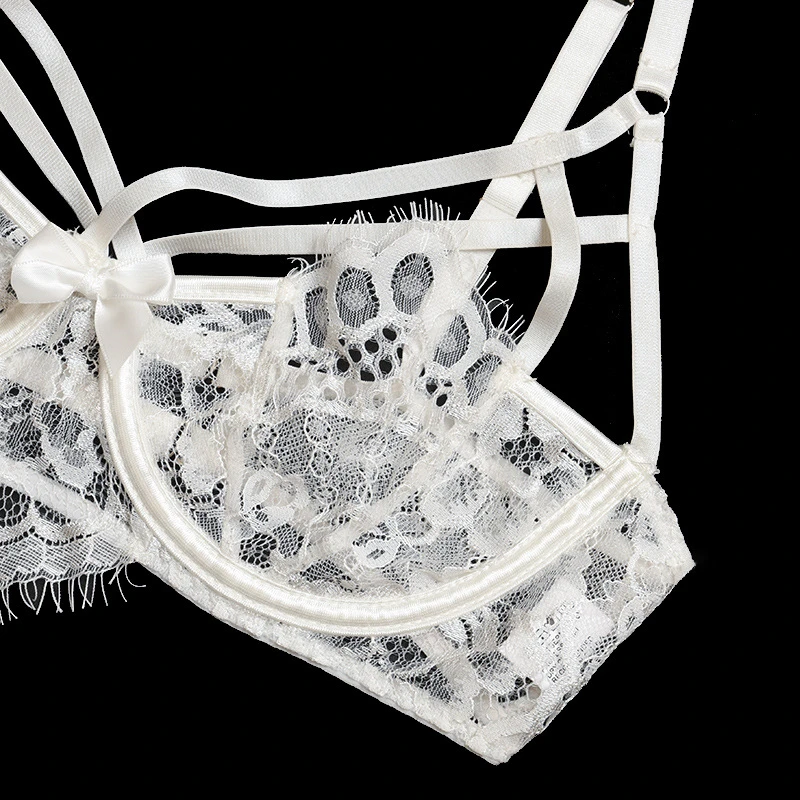 Женское Кружевное боди с цветочной вышивкой сексуальное глубоким V образным