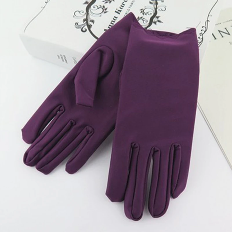 Violet Дешевые мужские однотонные белые рабочие перчатки короткие перчатки официанты мужские церемониальные перчатки для мужской манеры церемониальные перчатки - Цвет: Violet