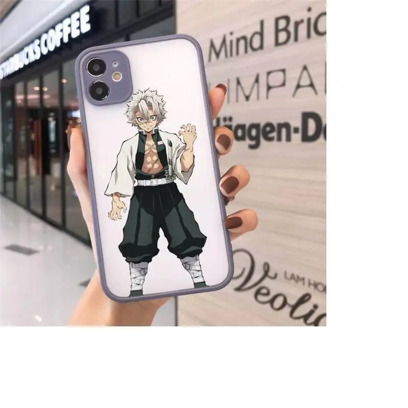 

Anime Demon Slayer Phone Case matte transparent For gray iPhone 7 8 x xs xr 11 12 pro plus max mini Funda Clear