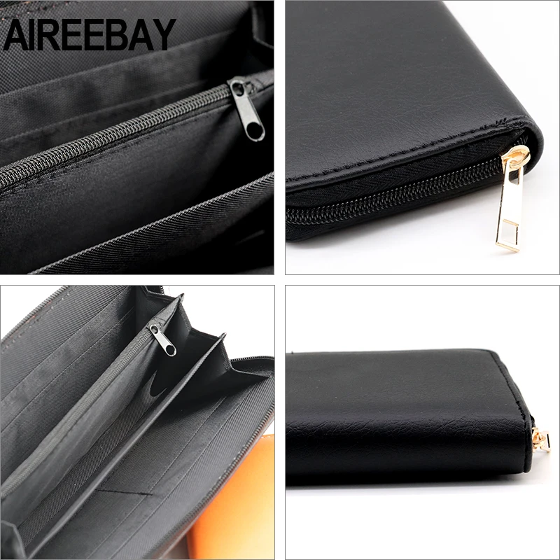 AIREEBAY модные черные женские кошельки сумочки брендовый дизайн длинный женский