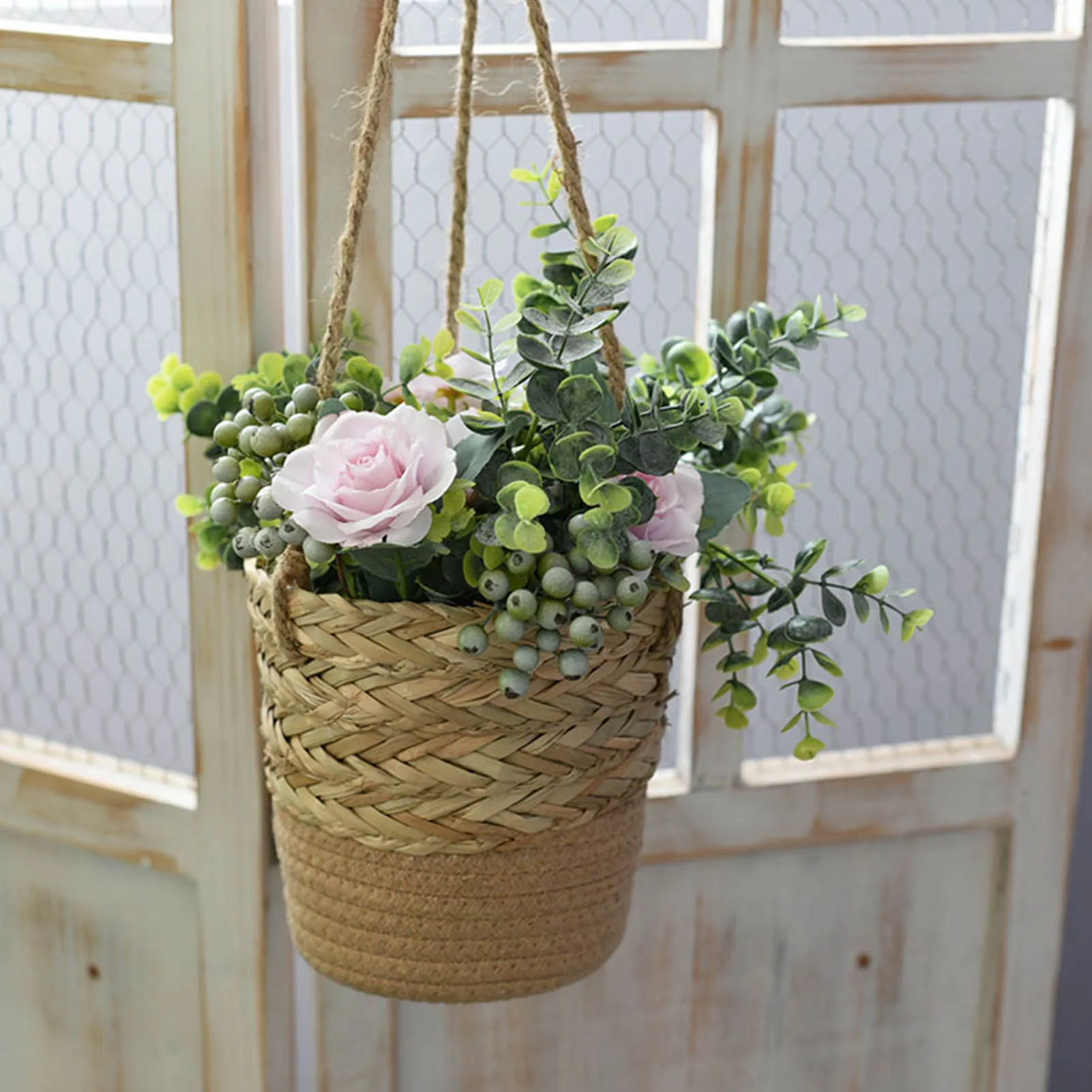 

Hanging Planter Basket Woven Flower Pot Indoor Plant Hanging Storage Baskets Plant Pots For Home Rattan Patio Garden Decor