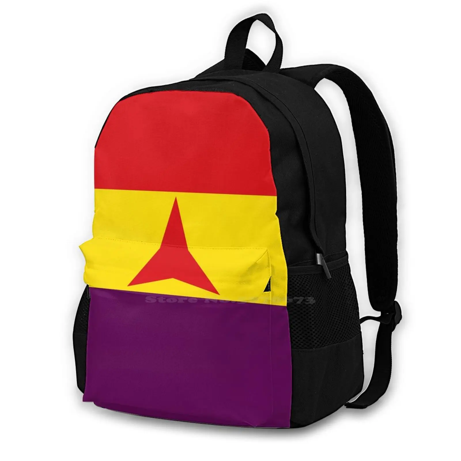 

International Brigades Flag - Bandera De Las Brigadas S Large Capacity School Backpack Laptop Travel Bags España Bandera España