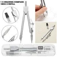 durable silver metal drafting tools math drawing compass set school supplies stationery 112mm