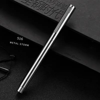hongdian 516s stainless steel fountain pen fine nib retro silver student office practice supplies writing pens stationery gift