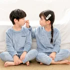 Зимняя теплая Фланелевая Пижама для подростков, одежда для девочек, плюшевая бархатная детская пижама, мультяшная Пижама, детский Ночной костюм