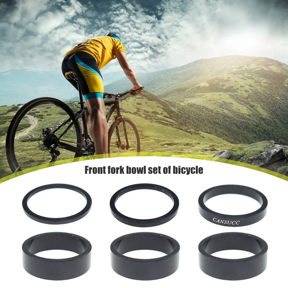 CANSUCC 6pcs Bicycle Front Fork Washer Headset Spacer Gasket Bike Aluminum Alloy Ring Accessories | Спорт и развлечения