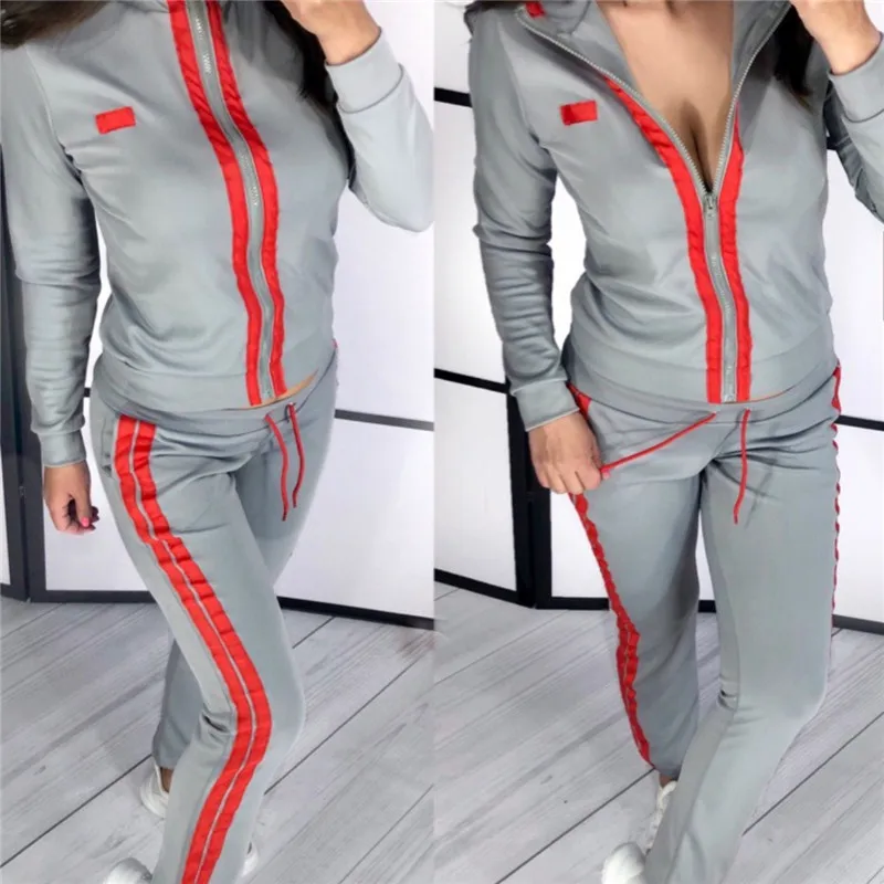 

Autumn Women Tracksuit Zipper Top And Pants Sports Suits CA Casual Woman Clothes Jogging Chandal Mujer Ropa 2 Piece Set Outfits