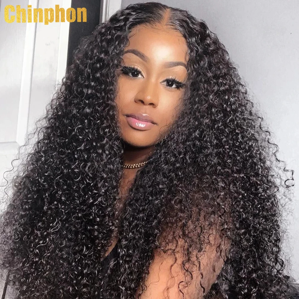 

Peruvian Kinky Curly Human Hair Wigs Glueless Lace Front Wigs Natural Color 13x4 Lace Frontal Wig With Baby Hair 150% For Women