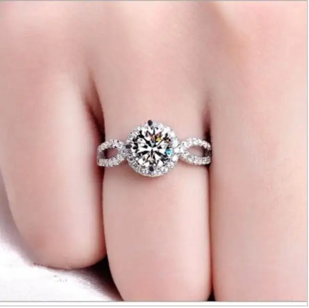 Cross 925 silver ring finger Fashion 1ct round Simulated Diamond CZ Rings for Women | Украшения и аксессуары