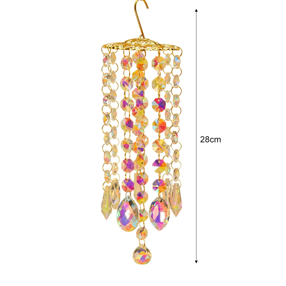 

Crystal Wind Chime Pendant Colorful Hanging Drops for Outdoor Indoor Garden Window Wedding Curtain Chandelier DIY Decorations