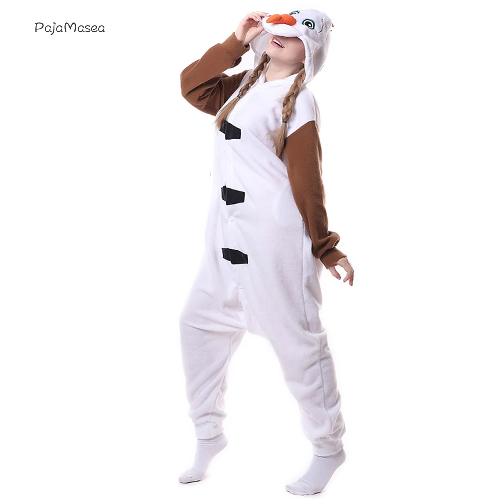 Комбинезон PAJAMASEA с мультяшным снеговиком для взрослых Женский костюм