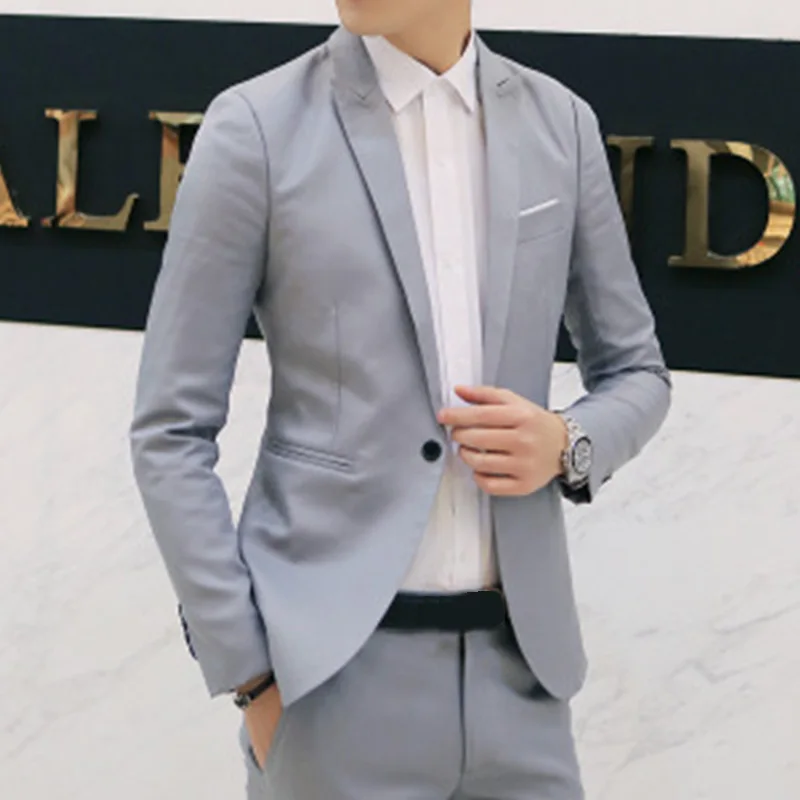 

Handsome Mens Formal One Button Suit Blazer Coat Jacket Tops Formal Business