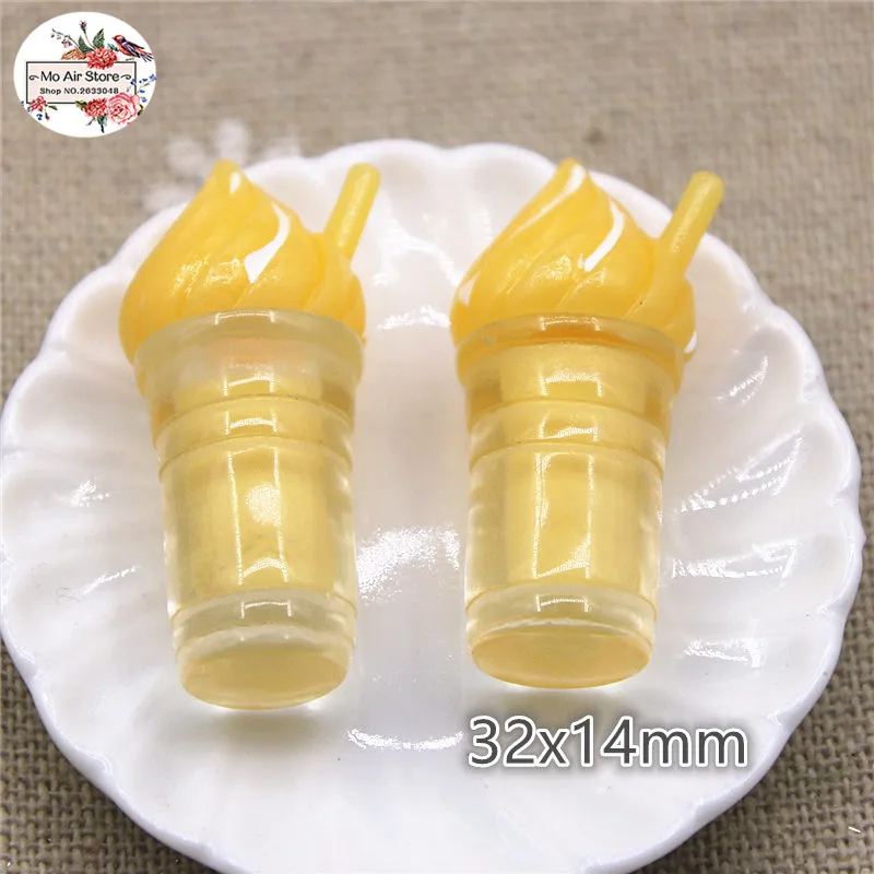10pcs Resin Simulation 3D ice cream/sundae cup Miniature Cabochon food Art Supply Decoration Charm Craft | Дом и сад