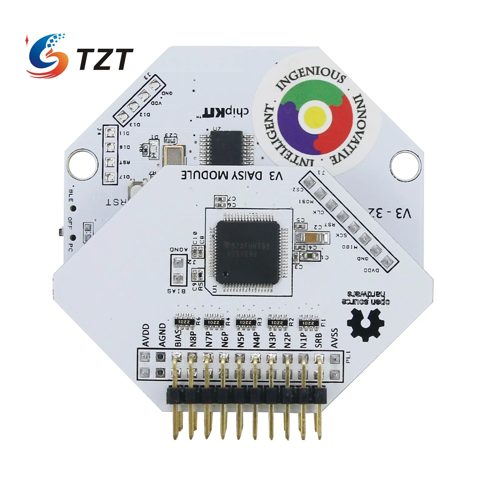 TZT OpenBCI V3 compatible Open Source Arduino EEG Brain Wave Module -8 or 16 Channels - Cable Version | Электроника