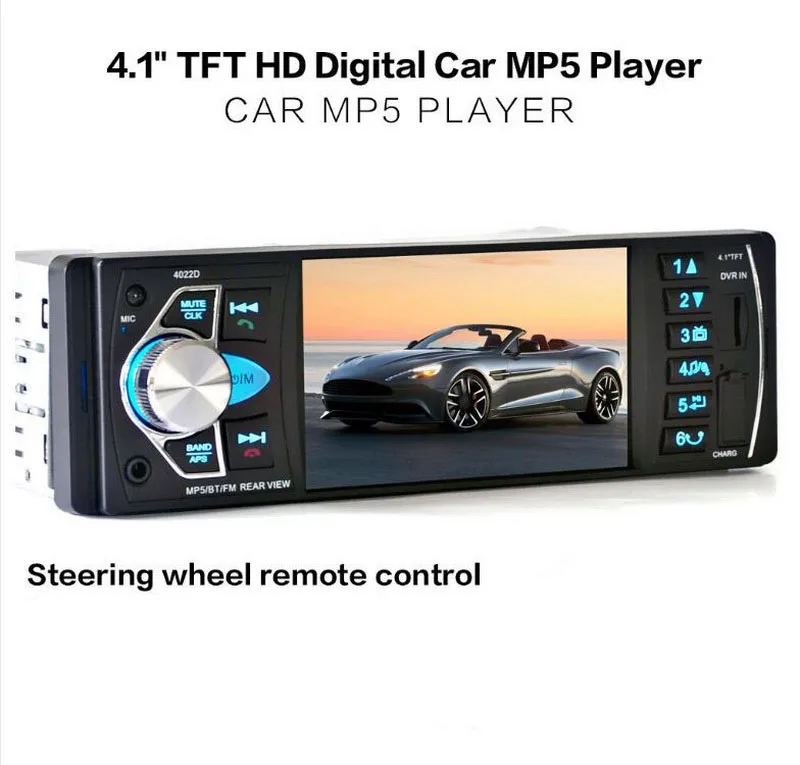 4,1 дюймов HD экран FM TF USB SD Зеркало Ссылка Авторадио 1 DIN автомагнитола MP5 плеер стерео Bluetooth Радио кассетный плеер