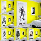 Эскизный стиль Marvel абстрактный стиль Мстители дверь комнаты наклейка украшение стены Искусство домашний декор плакаты настенные Стикеры для детской комнаты