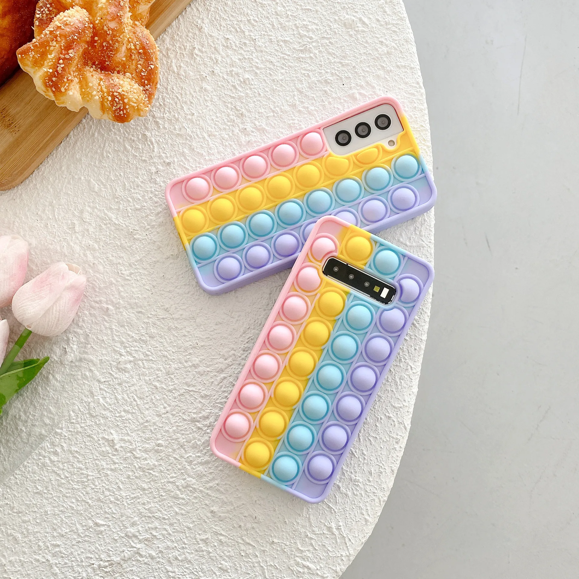

Suitable for Samsung S21ultra NOTE10 9 Mobile Shell Creative Rainbow Bubble Shell Silicone note20 Cover Funda s20 plus 10 9plus