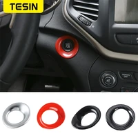 tesin car interior engine start stop ignition switch decor cover ring stickers accessories for jeep cherokee 2014 up car styling