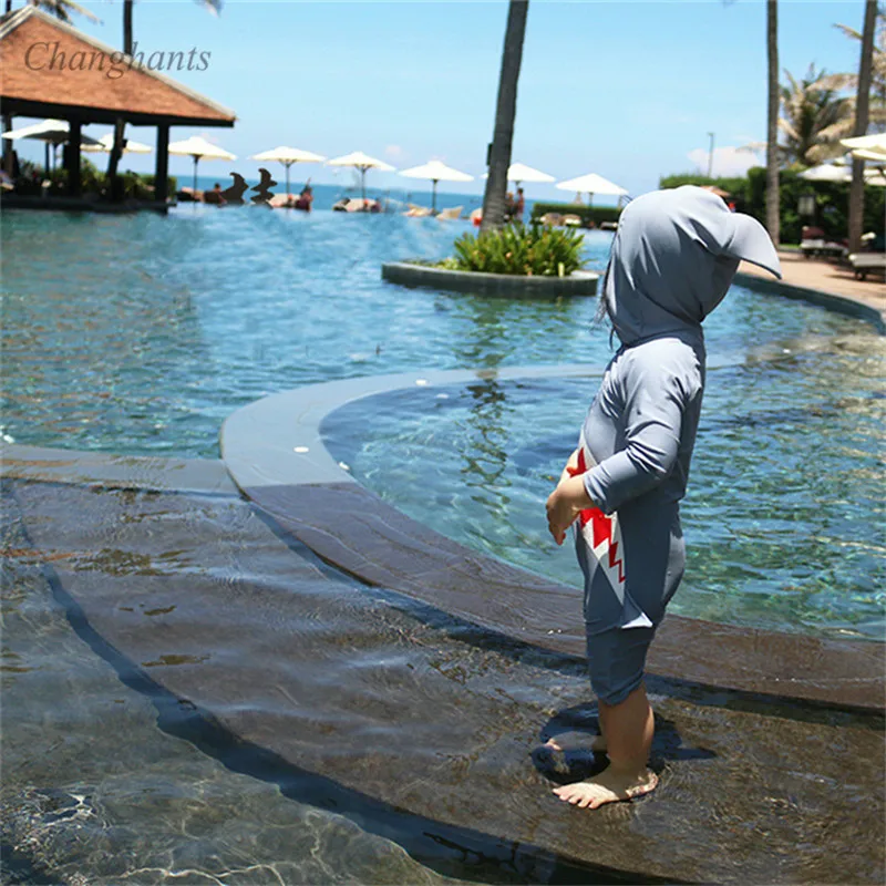 Новые модели для мальчиков 1 7 лет спортивная одежда Цельный купальник детский