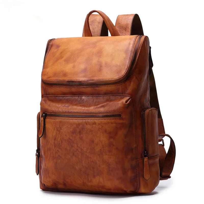 Мужская Дорожная сумка рюкзак для альпинизма винтажный из натуральной кожи