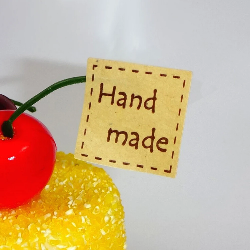 

20pcs/sheet DIY Hand Made Stickers Vintage Handmade Sticker Kraft Label Sticker For Gift Cake Baking Sealing Sticker 25*25mm