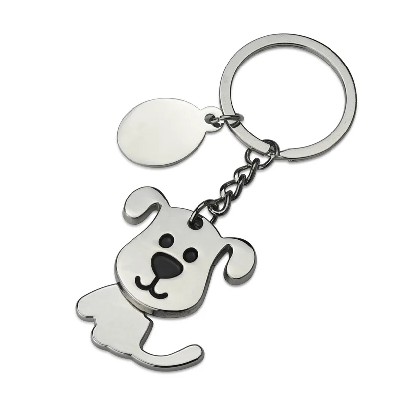 

FREE shipping by FEDEX 100pcs/lot New Hot Metal Rotary Head Dog keychains Novelty Dog Keyrings Blank Plate Custom LOGO