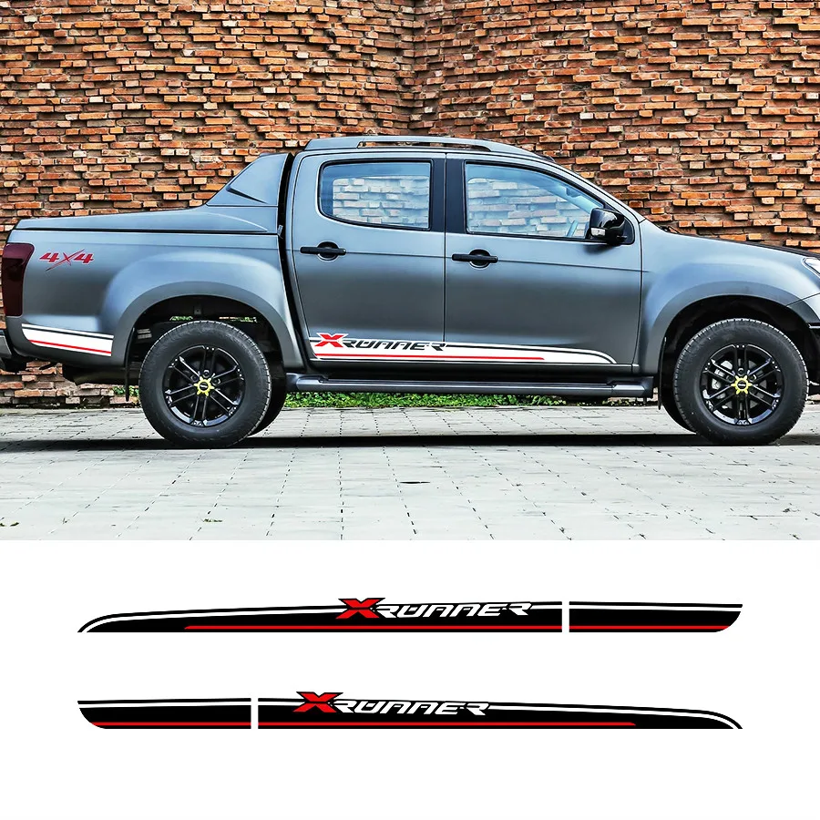 Автомобильная наружная xrunner Боковая дверь крутая полоса графическая виниловая Автомобильная наклейка для isuzu dmax X RUNER