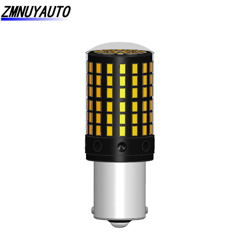 Светодиодный CANBUS BA15S P21W BAU15S PY21W без ошибок 3014 144SMD W21W T20 7440 светодиодный Hyper Flash белый