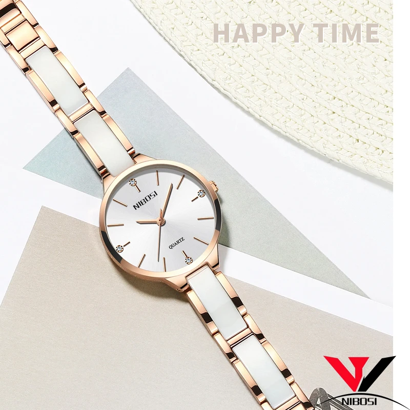 NIBOSI часы женские креативные с керамическим браслетом Relogio Feminino Montre Femme|Женские