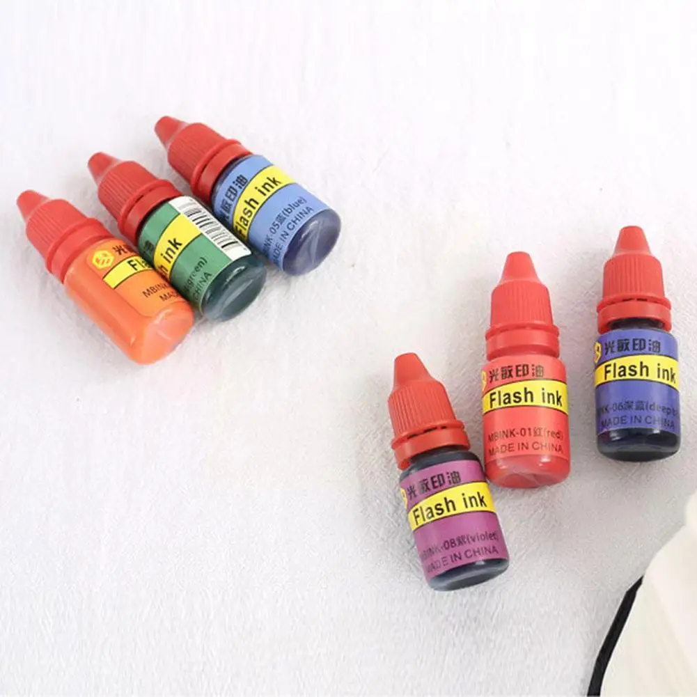 

10ml Red Blue Green Purple Black Handbook Ink Flash Mimeograph DIY Ink Seal Refill Machine Supplies Office For Photosensiti F3O2