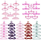 20 шт.лот, милые мини Вешалки, держатели, одежда, гардероб, аксессуары для куклы Барби, кукольный домик, мебель, розовый, фиолетовый, красный