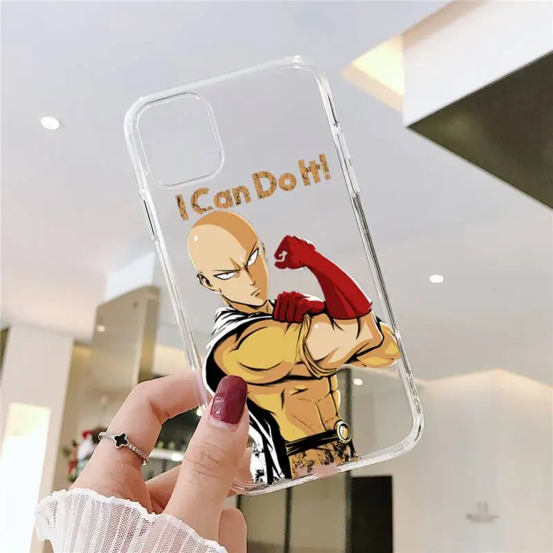 

Anime One Punch Man Phone Cases Transparent Clear for iPhone 11 12 mini pro XS MAX 8 7 6 6S Plus X 5S SE XR 2020
