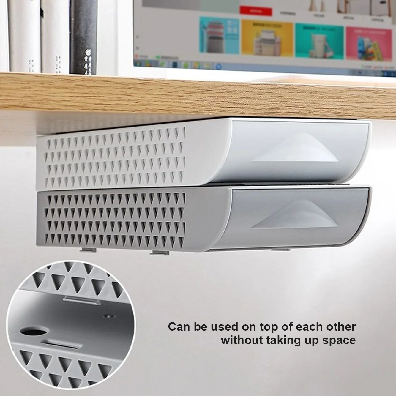 Самоклеящаяся скрытая под столом коробка для хранения Органайзер макияжа