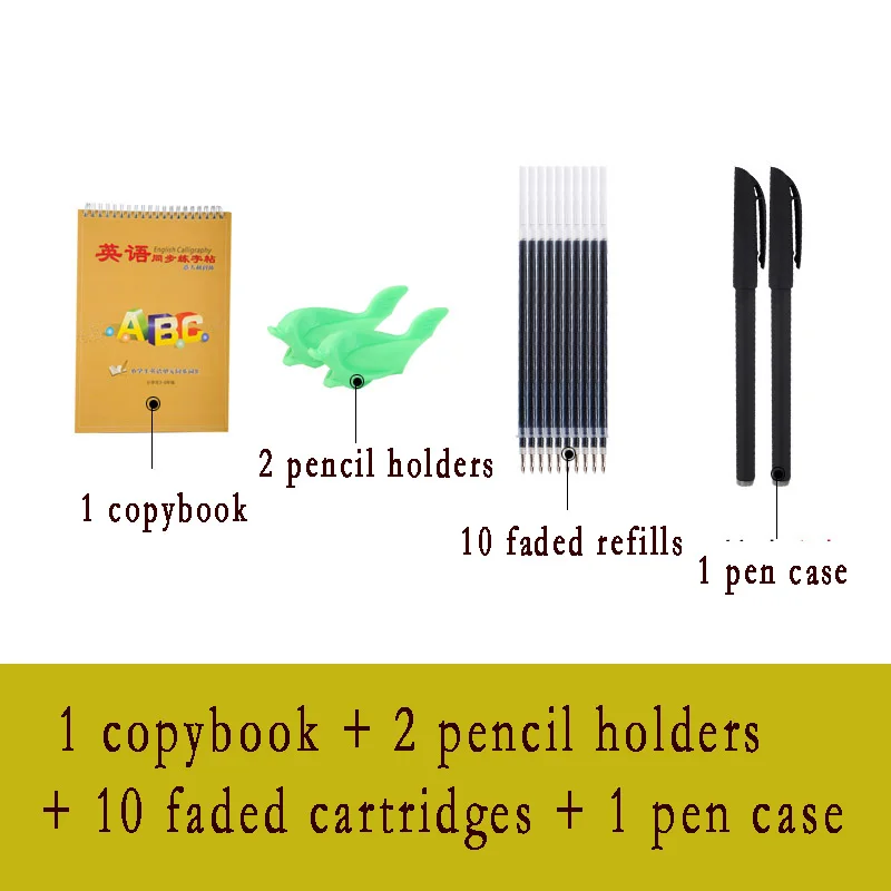 

1 Pcs Set English Copybook For Calligraphy Practice Book Handwriting Groove Copy English Word For Kid Auto Fades Can Be Reused