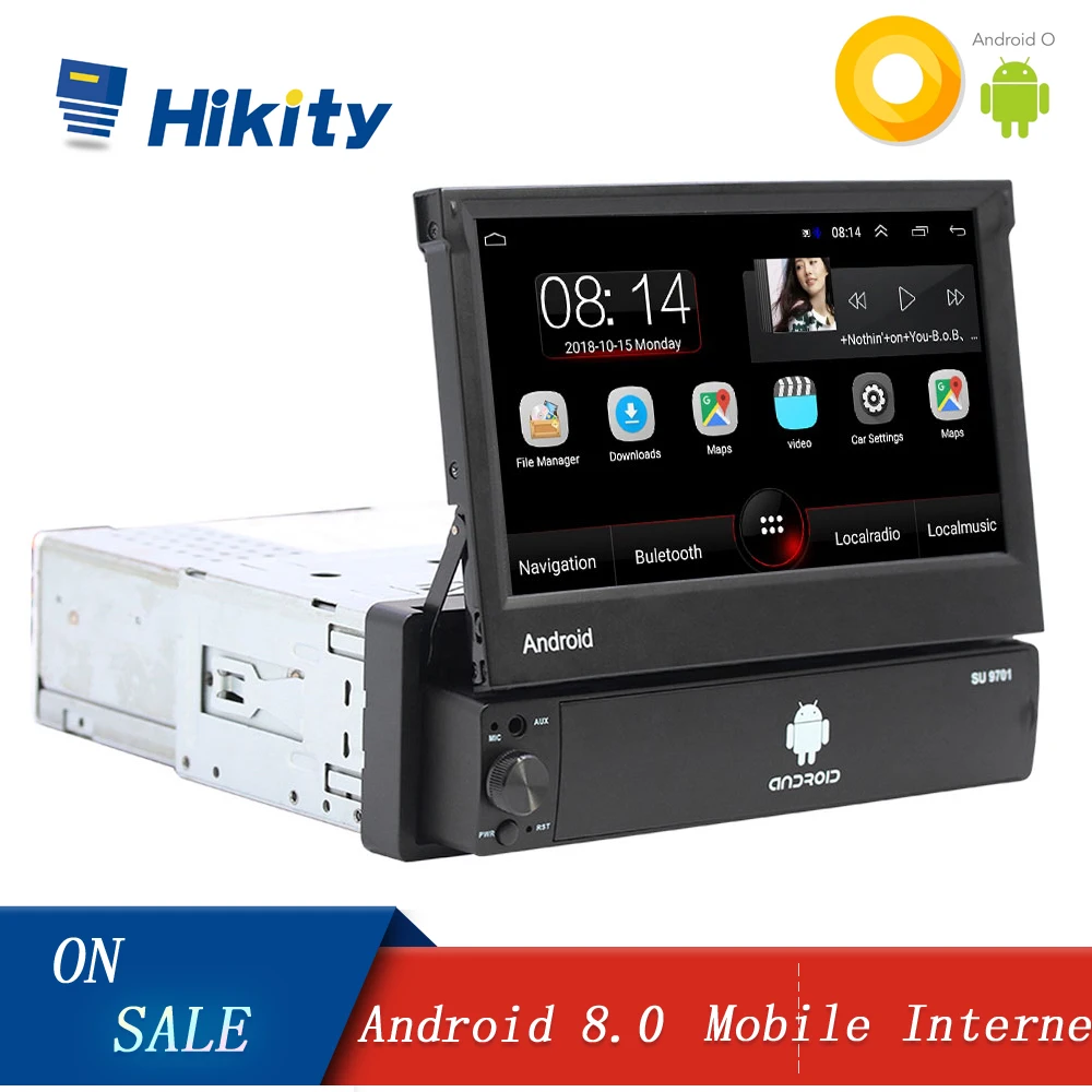 Hikity 1DIN Автомобильный мультимедийный MP5 плеер Bluetooth 7 &quotHD RetractableTouch экран