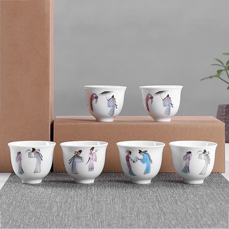 6 шт./лот чай кунг-фу керамическая композиция целая упаковка эмалированный